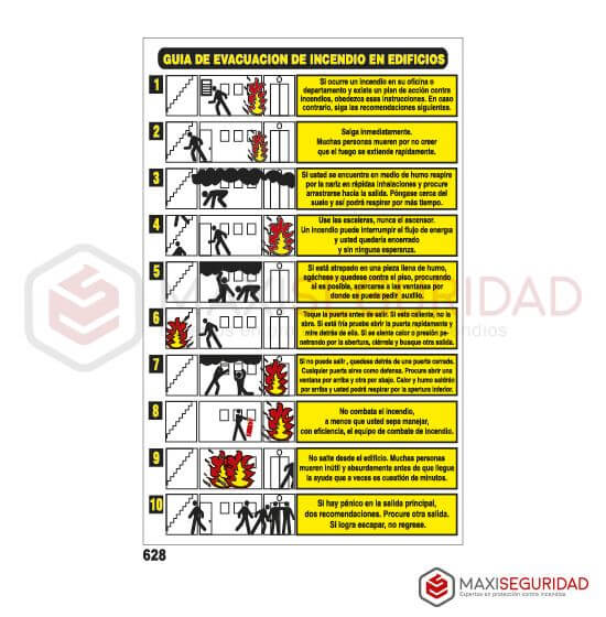 Cartel Guía Evacuación 3 colores